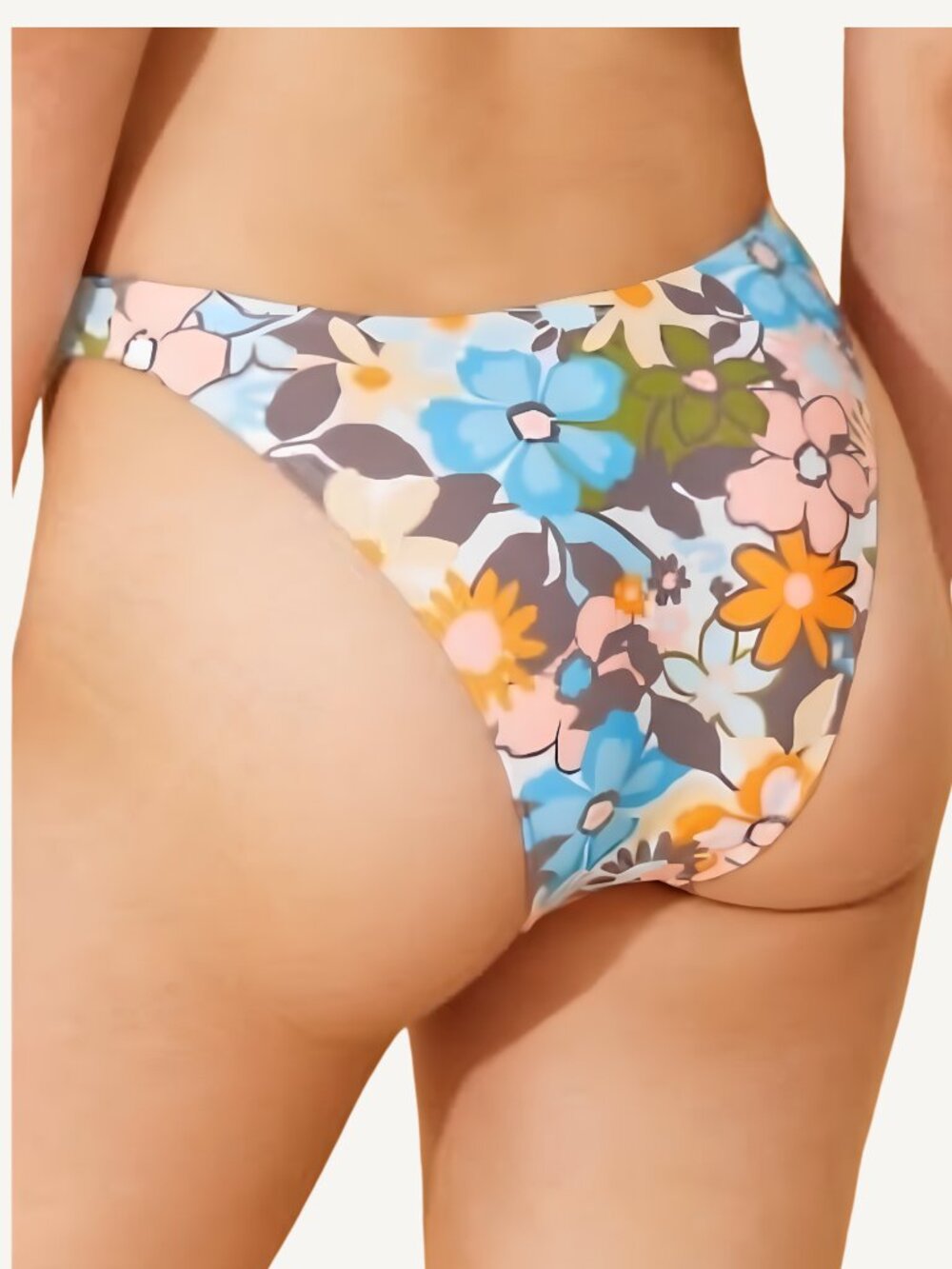 NWT Wild Fable Women's Floral Bikini Bottom Size XS Orange Blue Brown